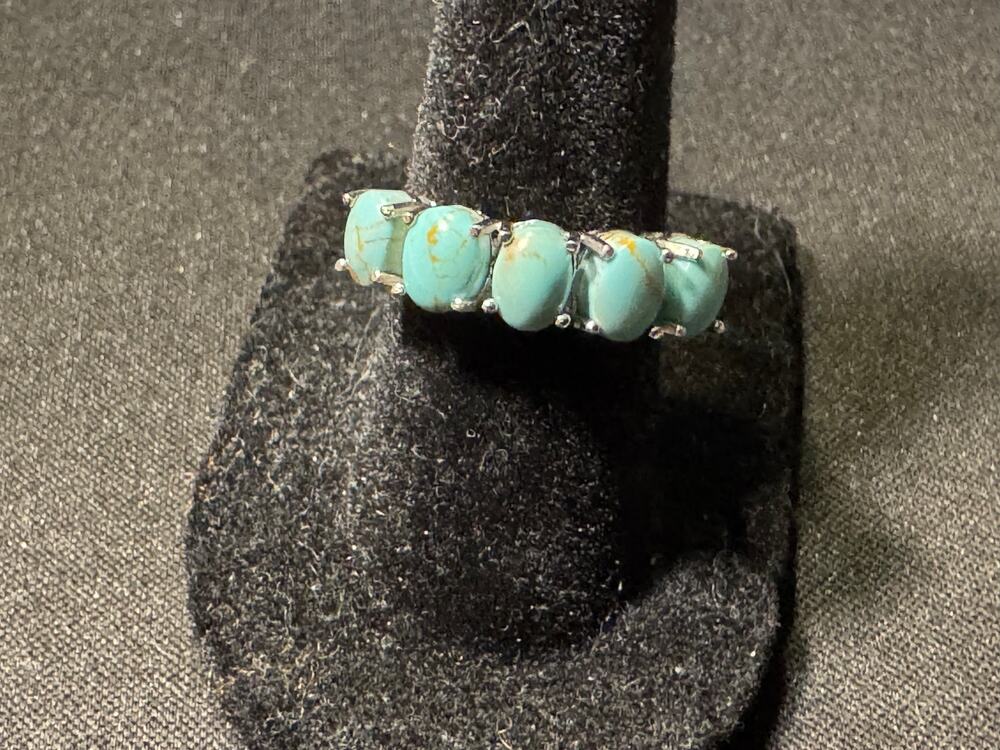 Vintage 925 Silver FAS Turquoise Ring Size 6